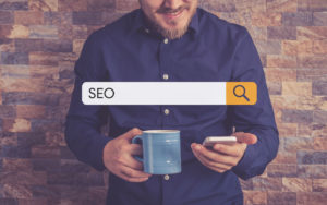 Search bar to illustrate search engine optimization (SEO).