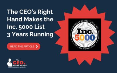 The CEO’s Right Hand Makes the Inc. 5000 List 3 Years Running