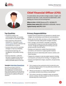 Fractional CFO Profile - a one-pager describing what to look for in a fractional CFO.