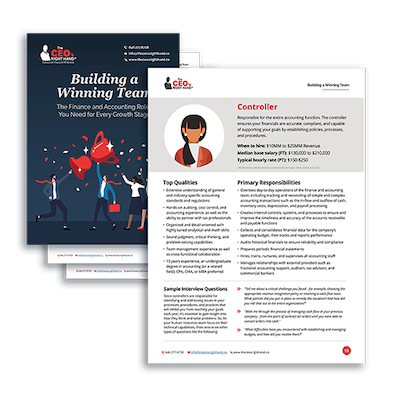 Finance Organization Structure - Cover for Building a Winning Team